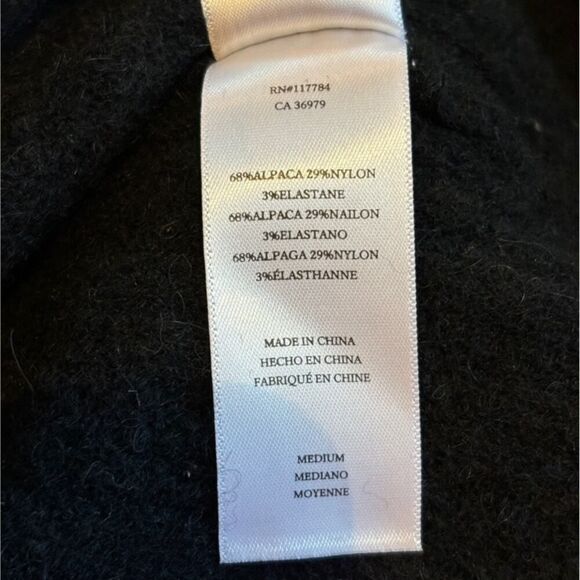 NWT RAILS Florence Black ALPACA Blend Pullover Sweater Twist Front & Back M - Picture 8 of 8